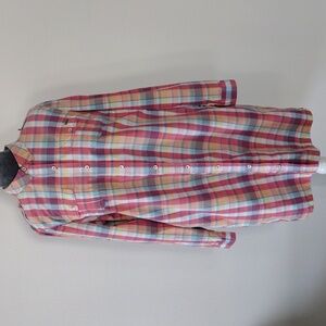 Tommy Hilfiger Colorful Plaid Button-Up Shirt Dress.Size L